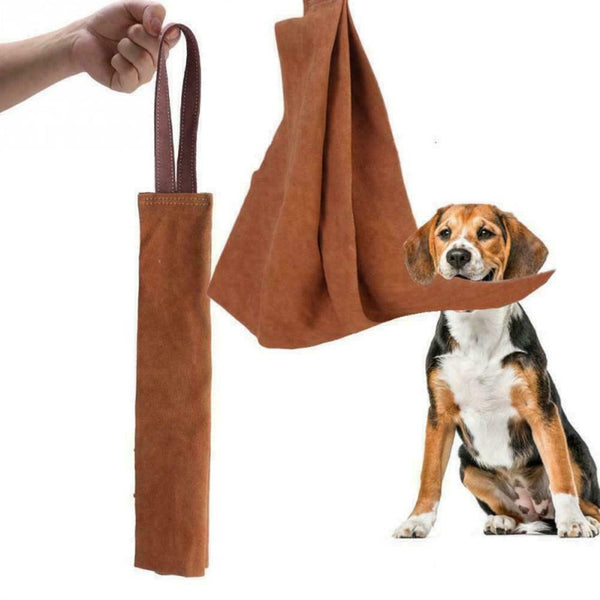 Leather Puppy Dog Bite Rag Tug Toys with For Puppy NEW Training Bite L2K4