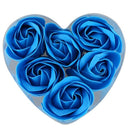 Turquoise Blue Rose Design Bathing Scented Soap Petal 6PCS D1S6