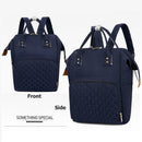 Solid Color Mommy Travel Backpacks Nylon Maternity Nappy Bags (Dark Blue)