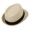 Beige Casual Straw Fedora Hat Sun Hat For Lovers G2I8