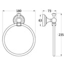Brass Wall Mounted Bathroom Bath Hand Towel  Holder Hanger With Fixings