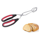 2pieces Kitchen Tongs Bread Food Serving Tongs Silicone Handles 23.5/33cm