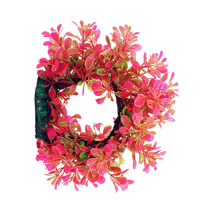 Water Ornament For Aquarium Artificial Water Plants Gate Shape Decor-Red