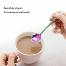 8Pcs Flower Spoon Set, 2 Different Size Colorful Stainless Steel Teaspoons  F5G5