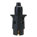 12V 7-Way Round Plastic RV Trailer Plug Connector Plug (Black)