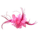 Pin Rose red Feather Fabric Flower Shape for Women Girl Gift Q3W7