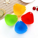 Set of 4 Kitchen Egg Cooking Poacher Egg Cooker For Microwave Stovetop Red