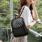 Women Plaid Leather Backpacks Casual Teen Girls School Travel Shoulder Bags #JT1