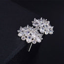 Female Snowflake Stud Earring Jewelry AAA Zircon Double Earrings For Women H1Z6