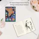 DIY Butterfly Special Shaped Diamond Painting 50 Pages Sketchbook Notebook