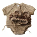 Kids Romper Baby Jumpsuit Bodysuit with Hat Knitting Sweater Photo Props A