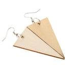 Fashion Ethnic Wood Geometric Triangle Women Earrings Hook Drop DIY Craft