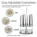 2 PCS Electric Pepper Mill Gravity Salt and Pepper Grinder Set with Metal S