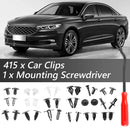 415pcs Mixed Car Fasteners Bumper Door Trim Panel Rivets Clips + Tool for Ford