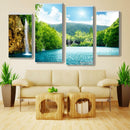 4 Panels Unframed Art Canvas Oil Painting Picture Waterfall and Lake Print