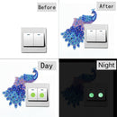DIY Peafowl Diamond Painting Luminous Switch Stickers Kitchen Wall Decals