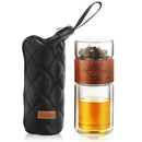 Lvzhu 200Ml Glass Water Bottle with Tea Infuser Glass Cups Travel Mug for T