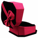 Bowknot Velvet Rectangle Jewellery Ring Gifts Box Case Wedding Magenta