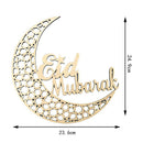 Ramadan Eid Mubarak Wooden Plaque Islam Muslim Hanging Pendant Decoration F