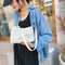 Women Simple Underarm Handbag Daisy Flower Portable Shoulder Bags (White)