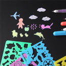 4pcs Korea Stationery Cartoon Ruler Oppssed Drawing Template Mould  Z