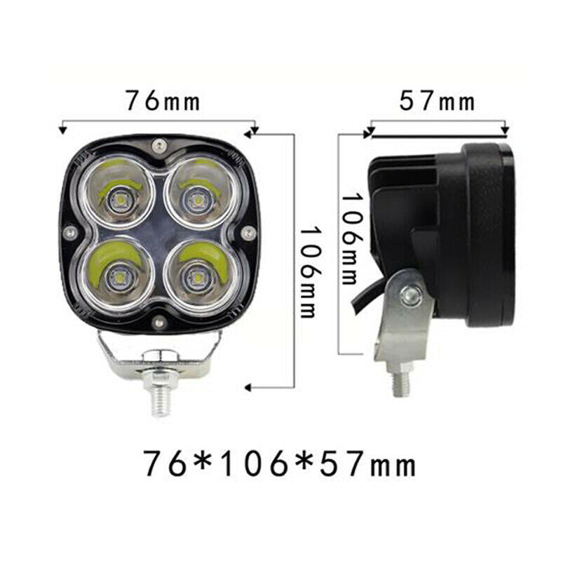 2Pcs 3inch 40W 4LED Work Light Bar Spot Beam Driving Off Road SUV ATV 7000KB Hn