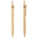 Handmade Brass Ballpoint Gel Ink Pen, Carefully Polished, 9.7cm Press Refill