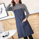Adults Denim Blue Cooking Kitchen Restaurant Work Bib Apron Dress with Pocket FT