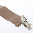 Men's Y-Shaped Adjustable Suspenders 4 Metal Clips, Elastic Straps Khaki