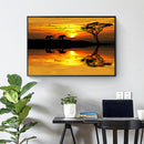 Full Drill Round Diamond Painting Kit DIY Twilight Elephant for Room Decor