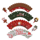 24PCS Christmas Cake Wrappers Cake Toppers Cupcake (12 Wrappers + 12 TopperS Hn