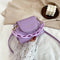 Women Mini Totes PU Solid Shoulder Money Bag Messenger Handbags (Purple)