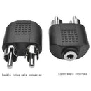 3.5mm  Female Jack To 2 Dual RCA Male Y Splitter Audio Adapter ConverterB Ew