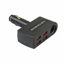 New Black 4 Usb Supply Charger + Car Cigarette Lighter Extender Splitter Ca