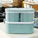 3 IN1 Kids Lunch Box Wheat Straw Box Microwave Food Fruit Storage Container