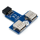 New USB 2.0 9-Pin Header (2x5) to 2 USB Female Port Motherboard Adapter