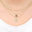 Fashion Multi Layer Necklace Coin Pendant Clavicle Chain Retro Jewelry Gift