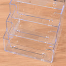4 Pocket Desktop Clear Acrylic Business Card Holder Countertop Display Stand ME