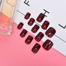 Pure color French False Nails Art Acrylic Full Cover Tips Manicure Glue24P%!