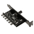 4-Pin Power Supply 6 Channel 3-pin/4-pin PC Cooler Cooling Fan Speed Controller