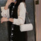 Fashion Women Leather Messenger Bag Cylinder Retro Shoulder Bags (White) A