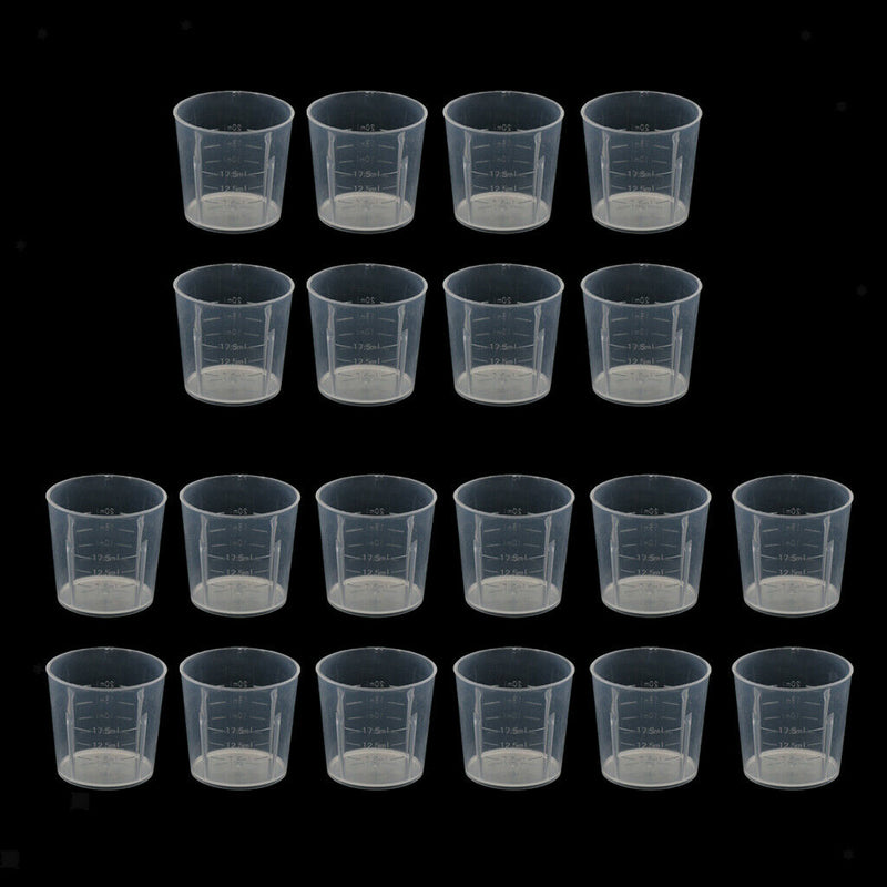 20pcs 20ml Plastic Mini Lab Cylinder Measuring Cup With Scale For Reptile