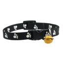 Adjustable neckband dog puppies dog collar with bells, black