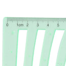 Green Plastic Students Rectangle Shape Drawing Circle Template Geometric Rule BX