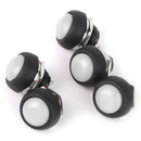 5Pcs White Momentary Push Button Horn Switch OFF (ON) for Dashboard Boat Car