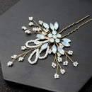 Women Hairpin Wedding Bridal Opal Crysta Hairpins Handmade Hair Jewelry New  BX