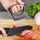 Stainless Steel Onion Holder Vegetable Potato Food Slicer Cutter Peeler Chop Hn