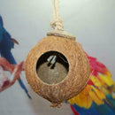 Coconut Shell Bird Nest House Hut Cage Feeder Pet Parrot Toys Parakeet T1N9