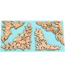 4pcs Natural Wood Flower Ornaments Engraved Hollow Ornaments