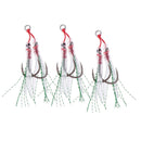 3Pcs Hi-carbon Assist Hooks Fishing Jig Hooks Live Baits Hooks Fishhooks 13#